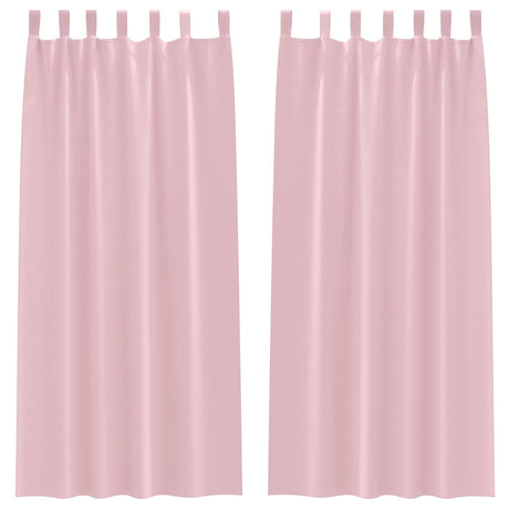 Vidaxl zwart-out gordijnen met ringen 2 pcs babyroze 245 x 140 cm