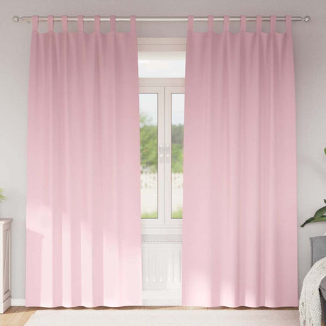 Vidaxl zwart-out gordijnen met ringen 2 pcs babyroze 260 x 140 cm