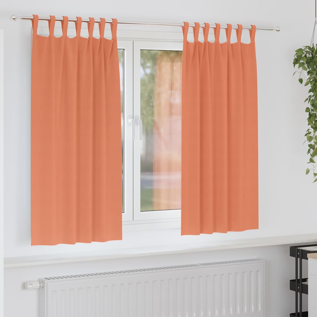 Vidaxl zwart-out gordijnen met ringen 2 pcs terracotta 175 x 140 cm