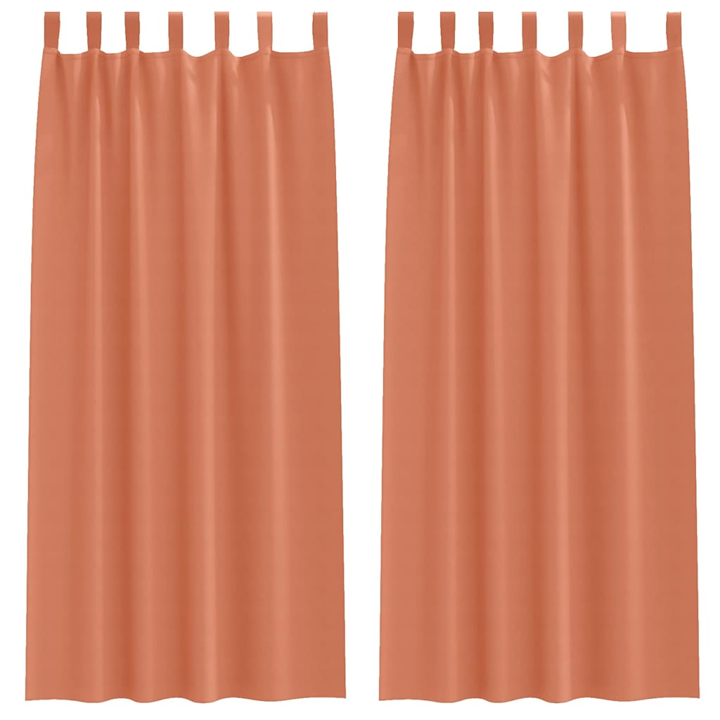 Vidaxl zwart-out gordijnen met ringen 2 pcs terracotta 225 x 140 cm