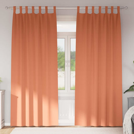 Vidaxl zwart-out gordijnen met ringen 2 st terracotta 245 x 140 cm