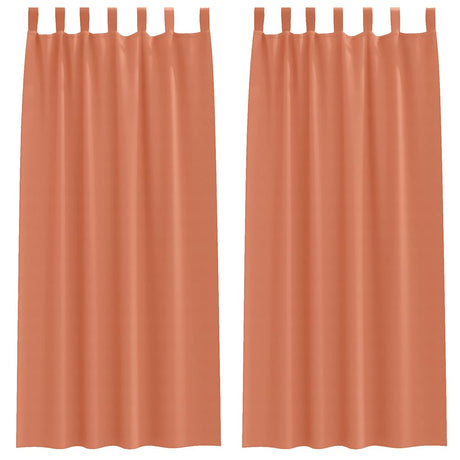 Vidaxl zwart-out gordijnen met ringen 2 pcs terracotta 245 x 140 cm