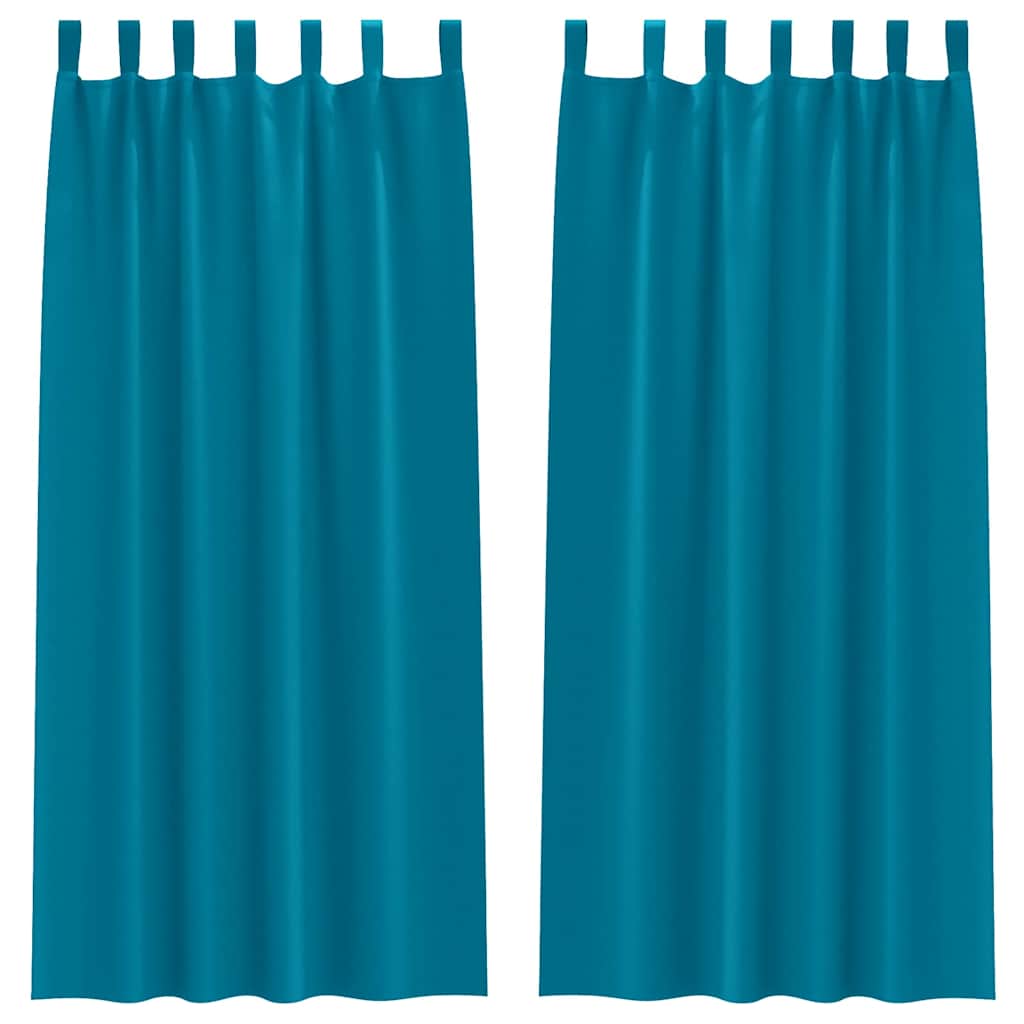 Vidaxl zwart-out gordijnen met ringen 2 pcs turquoise 245 x 140 cm