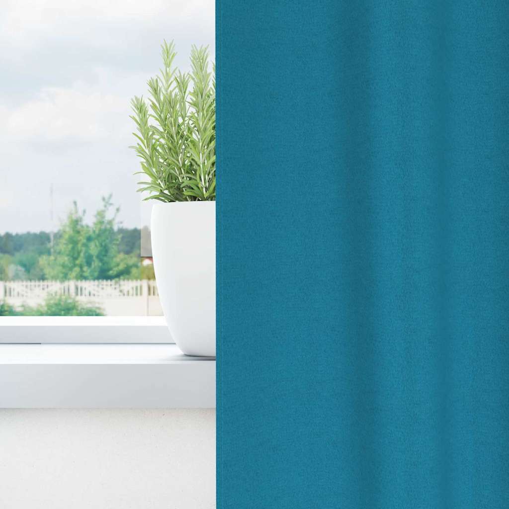 Vidaxl zwart-out gordijnen met ringen 2 st turquoise 260 x 140 cm