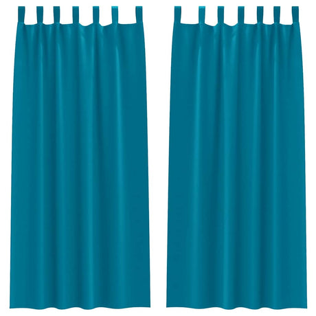 Vidaxl zwart-out gordijnen met ringen 2 pcs turquoise 260 x 140 cm