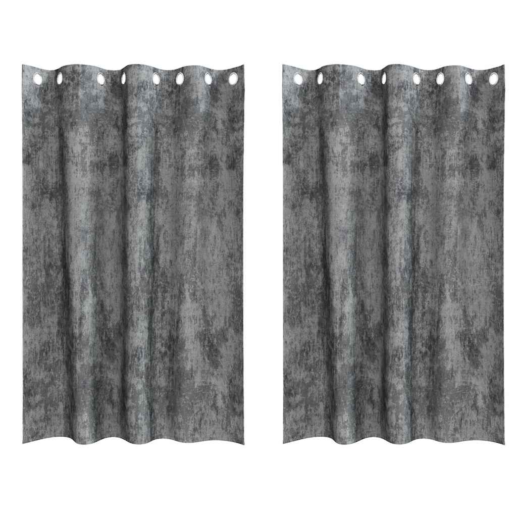 Vidaxl velvet gordijnen met gordijnen 2 pcs grijs 175 x 140 cm fluweel