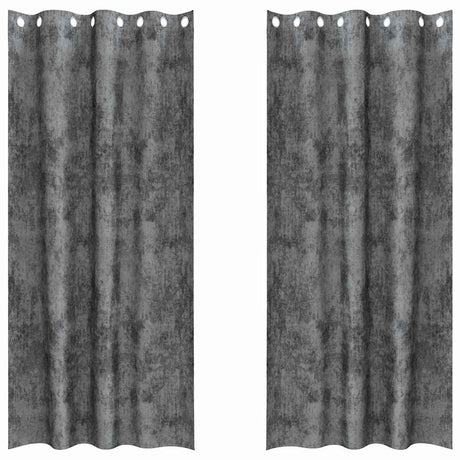 Vidaxl velvet gordijnen met gordijnen 2 pcs grijs 260 x 140 cm fluweel