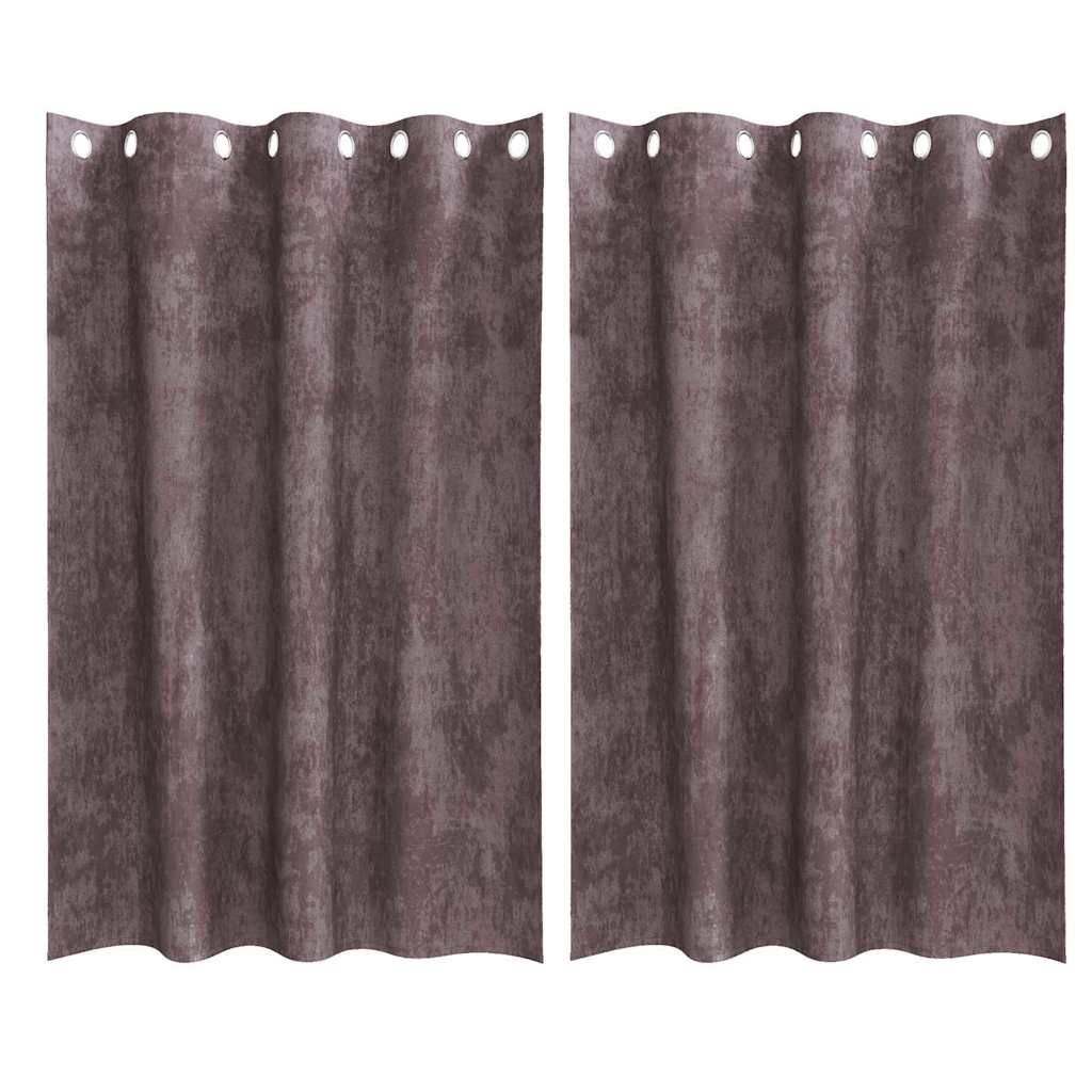 Vidaxl velvet gordijnen met gordijnen 2 pcs bruin 175 x 140 cm fluweel