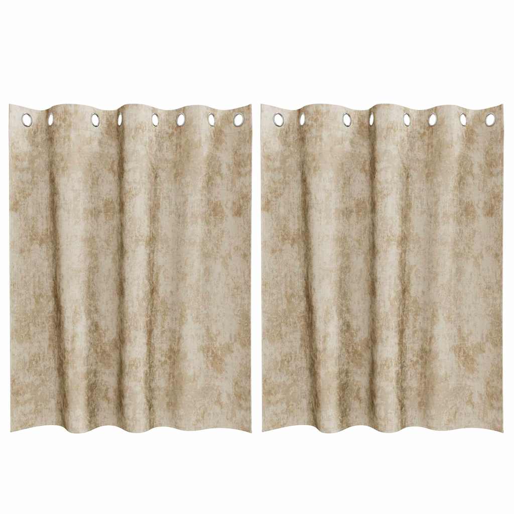 Vidaxl velvet gordijnen met gordijnen 2 pcs crème 140 x 140 cm fluweel