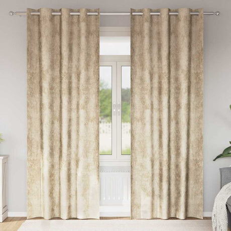 Vidaxl velvet gordijnen 2 st crème 245 x 140 cm fluweel