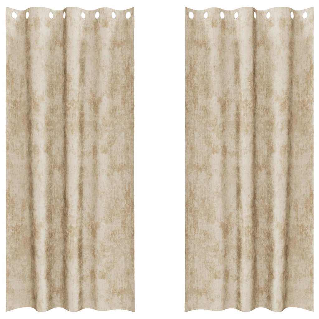 Vidaxl velvet gordijnen met gordijnen 2 pcs crème 245 x 140 cm fluweel