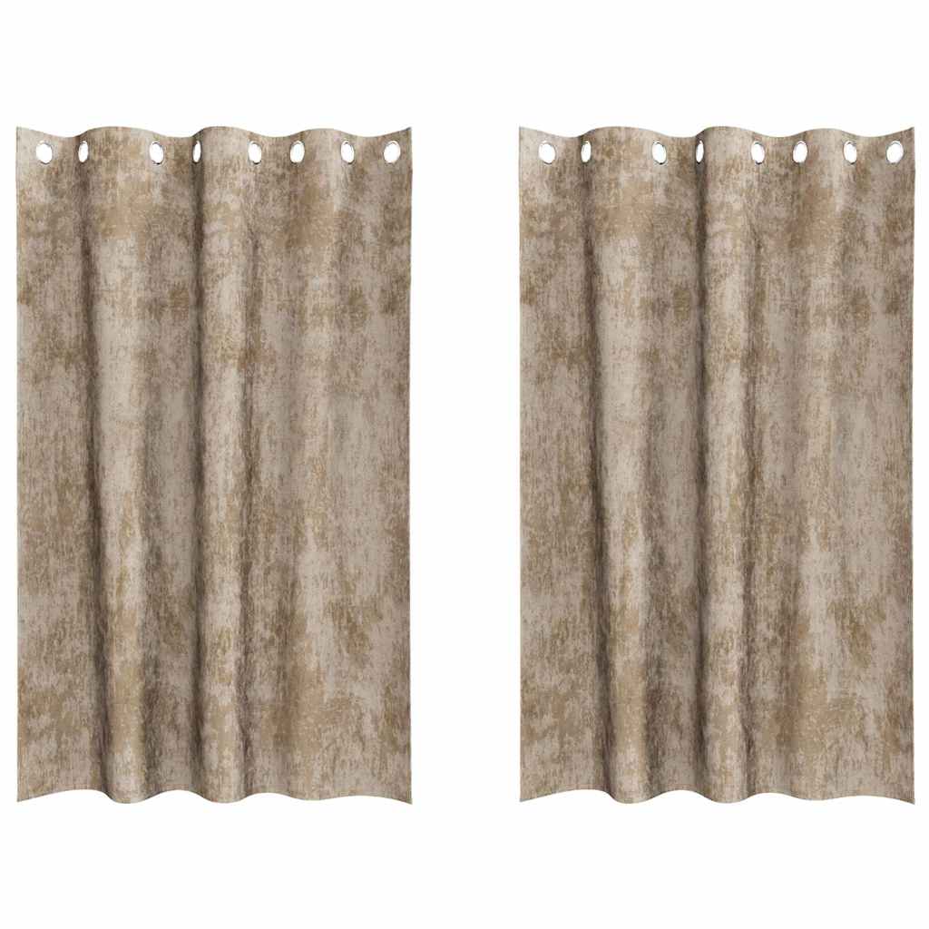 Vidaxl velvet gordijnen 2 pcs champagne 175 x 140 cm fluweel