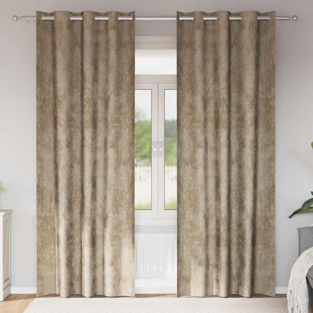 Vidaxl velvet gordijnen 2 pcs champagne 260 x 140 cm fluweel
