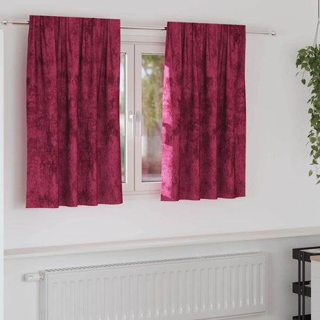 Vidaxl velvet gordijnen 2 st wijnrood 140 x 140 cm fluweel