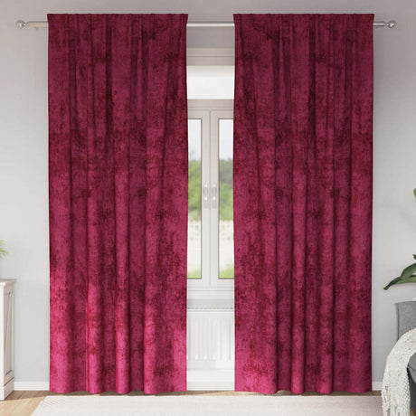 Vidaxl velvet gordijnen 2 st wijnrood 225 x 140 cm fluweel