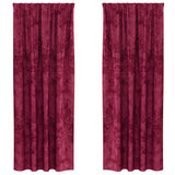 Vidaxl velvet gordijnen 2 pcs wijnrood 245 x 140 cm fluweel