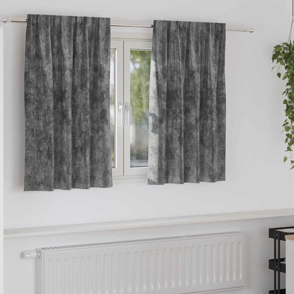 Vidaxl velvet gordijnen met gordijnen 2 pcs grijs 140 x 140 cm fluweel