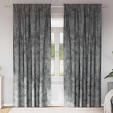 Vidaxl velvet gordijnen met gordijnen 2 pcs grijs 225 x 140 cm fluweel