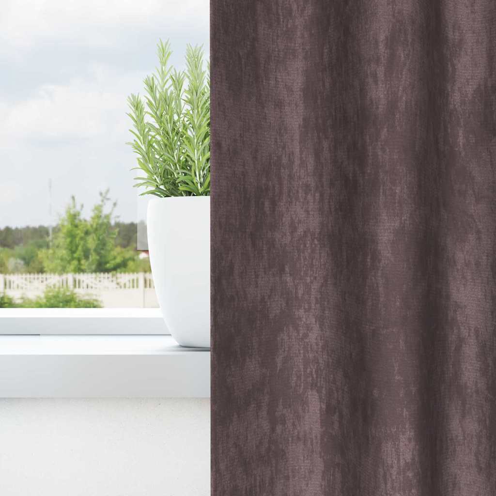 Vidaxl velvet gordijnen met gordijnen 2 pcs bruin 225 x 140 cm fluweel