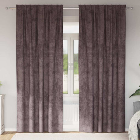 Vidaxl velvet gordijnen met gordijnen 2 pcs bruin 245 x 140 cm fluweel