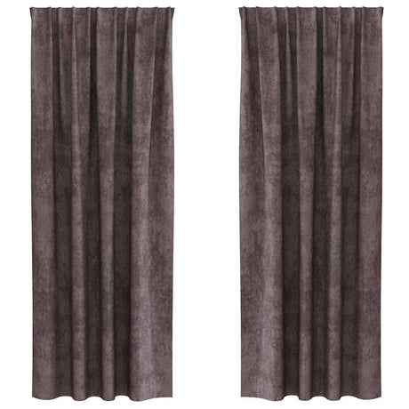 Vidaxl velvet gordijnen met gordijnen 2 pcs bruin 245 x 140 cm fluweel
