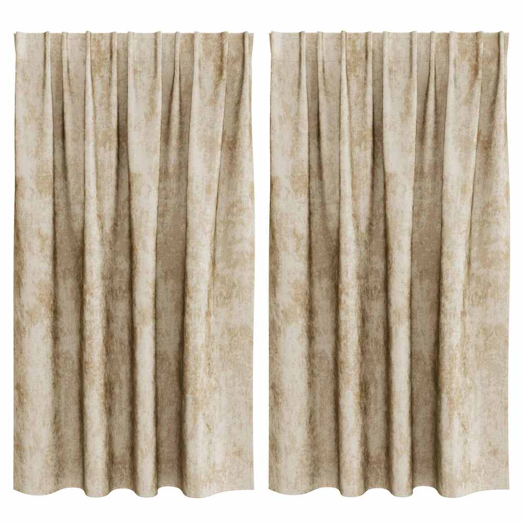 Vidaxl velvet gordijnen met gordijnen 2 pcs crème 140 x 140 cm fluweel