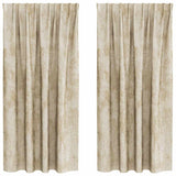 Vidaxl velvet gordijnen met gordijnen 2 pcs crème 175 x 140 cm fluweel