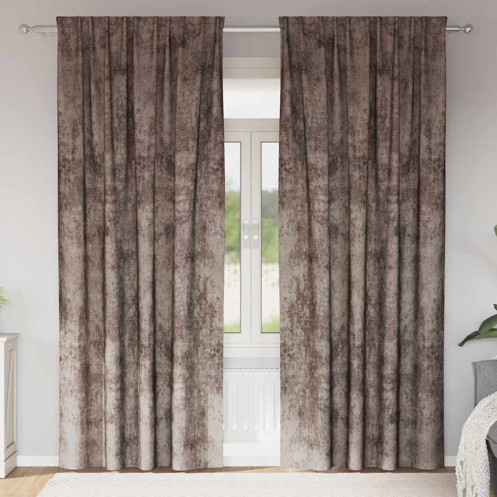 Vidaxl velvet gordijnen 2 pcs cappuccino 225 x 140 cm fluweel