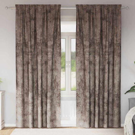 Vidaxl velvet gordijnen 2 st cappuccino 245 x 140 cm fluweel