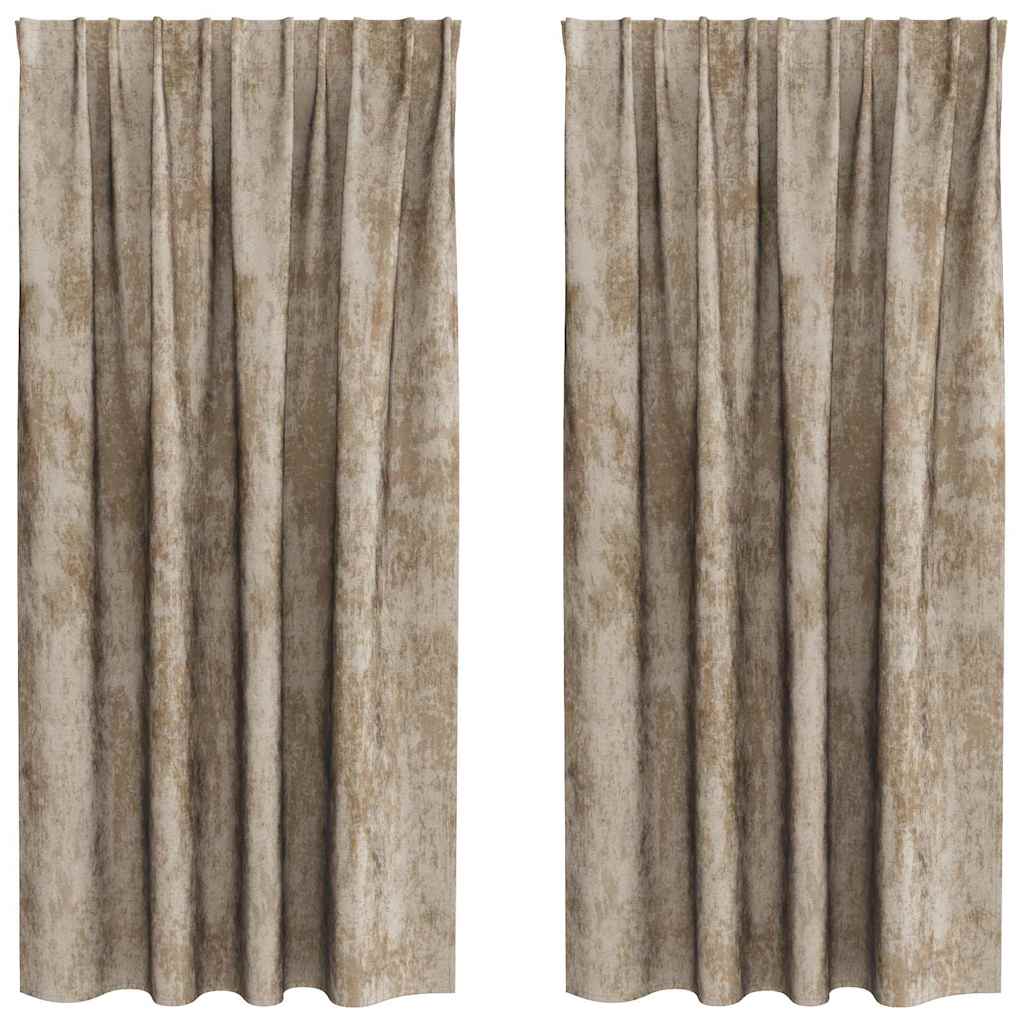 Vidaxl velvet gordijnen 2 pcs champagne 175 x 140 cm fluweel