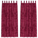 Vidaxl velvet gordijnen 2 pcs wijnrood 225 x 140 cm fluweel