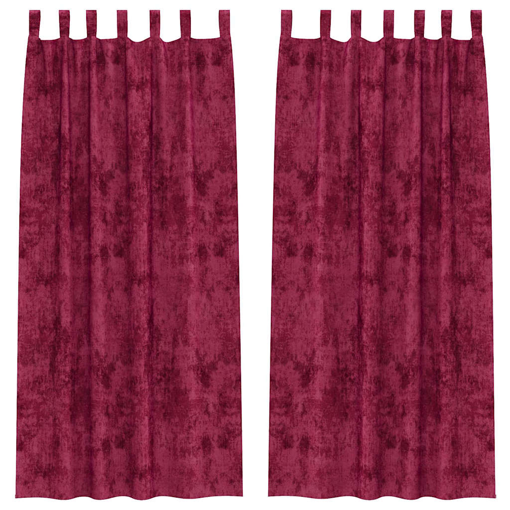 Vidaxl velvet gordijnen 2 pcs wijnrood 245 x 140 cm fluweel