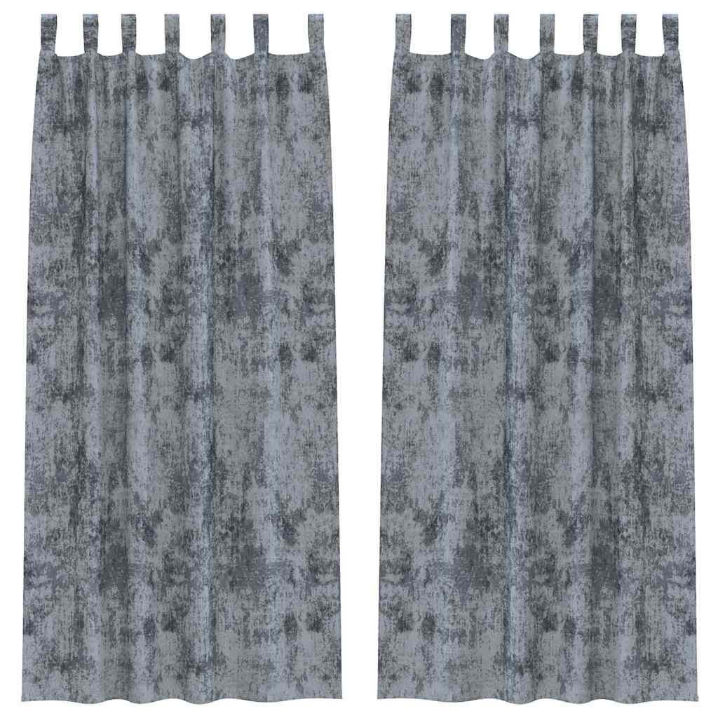 Vidaxl velvet gordijnen 2 pcs zilvergrijs 225 x 140 cm fluweel