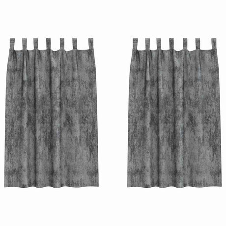 Vidaxl velvet gordijnen met gordijnen 2 pcs grijs 175 x 140 cm fluweel