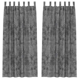 Vidaxl velvet gordijnen met gordijnen 2 pcs grijs 225 x 140 cm fluweel