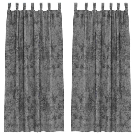 Vidaxl velvet gordijnen met gordijnen 2 pcs grijs 245 x 140 cm fluweel
