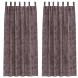 Vidaxl velvet gordijnen met gordijnen 2 pcs bruin 245 x 140 cm fluweel