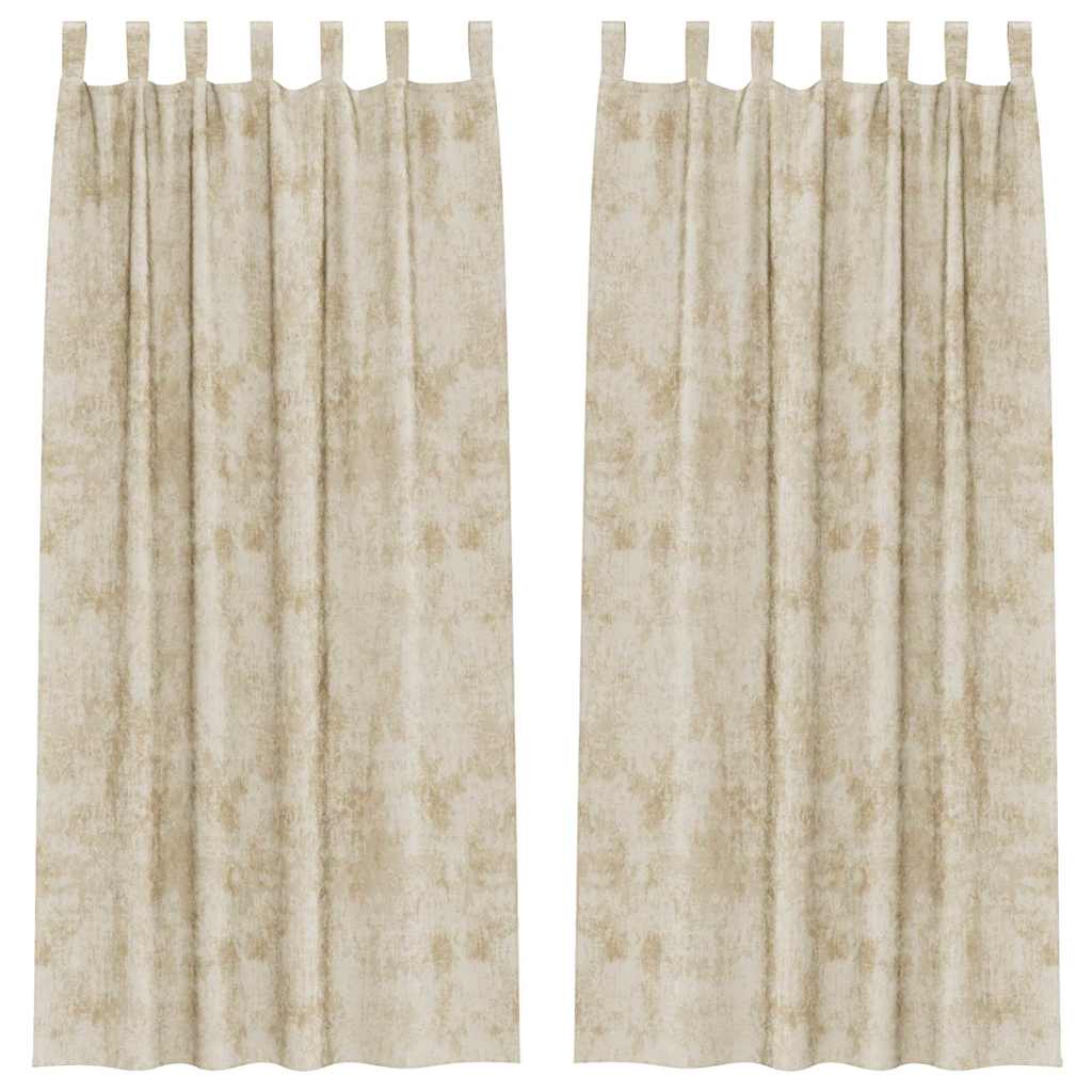 Vidaxl velvet gordijnen met gordijnen 2 pcs crème 225 x 140 cm fluweel