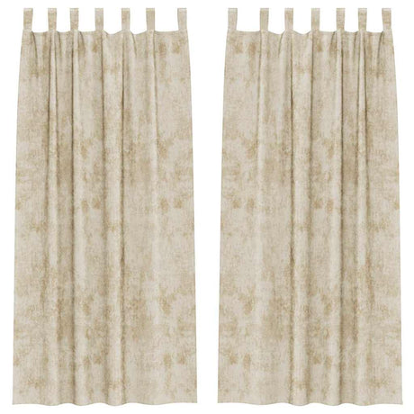 Vidaxl velvet gordijnen met gordijnen 2 pcs crème 225 x 140 cm fluweel