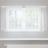 Vidaxl kantgordijn met gordijnen bloemen wit 120 x 150 cm polyester
