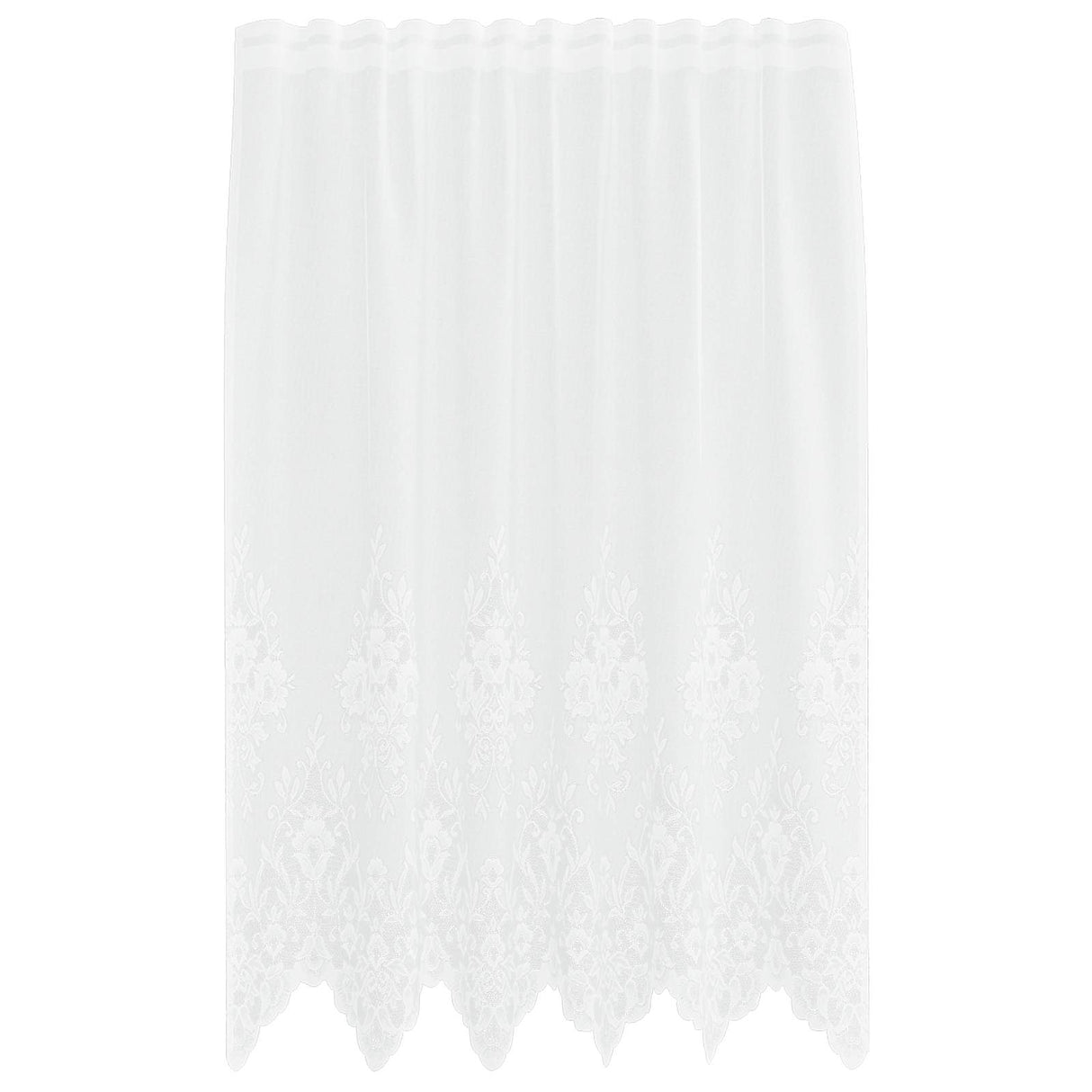Vidaxl kantgordijn met gordijnen bloemen wit 180 x 150 cm polyester