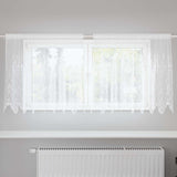 Vidaxl kantgordijn met gordijnen bloemen wit 100 x 200 cm polyester