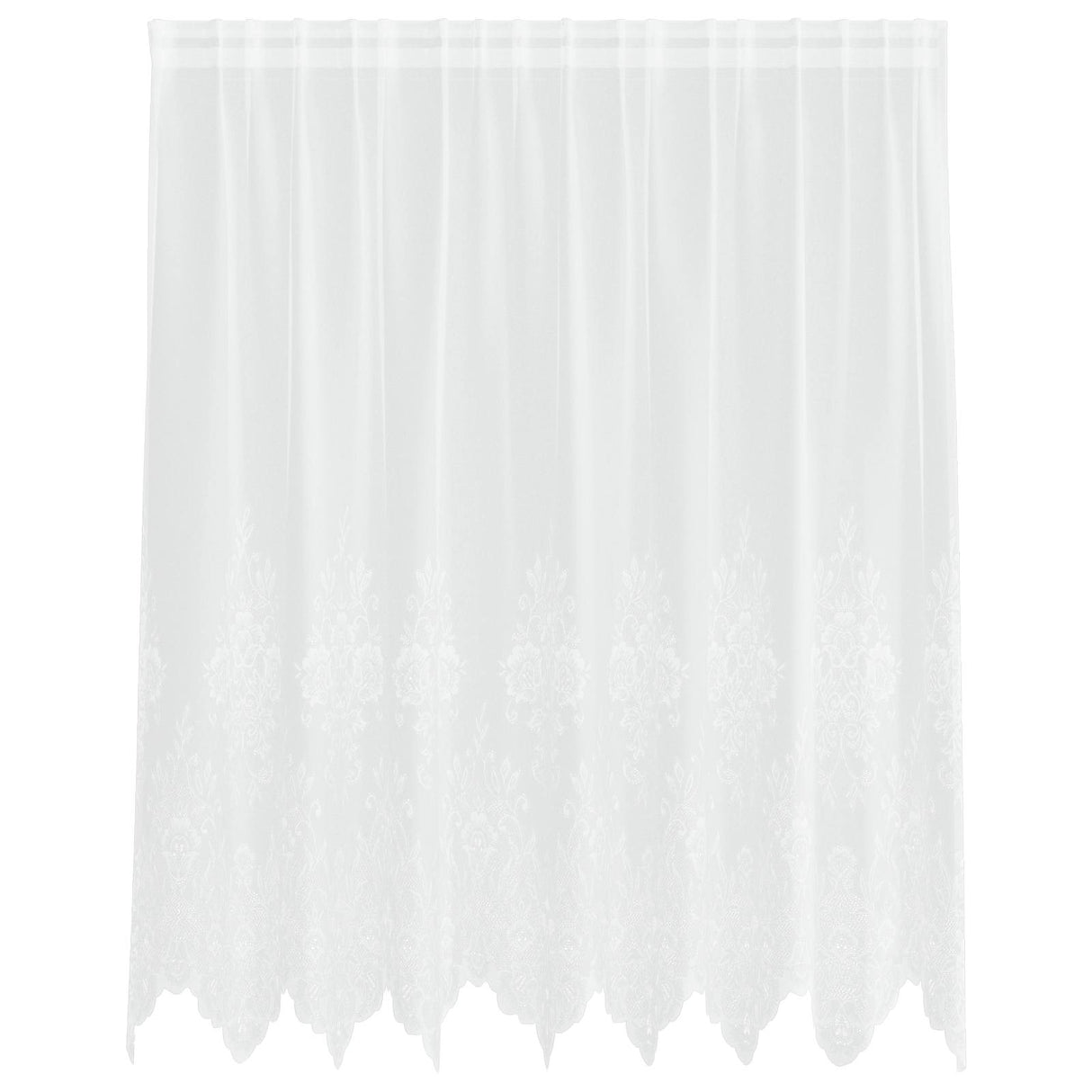 Vidaxl kantgordijn met gordijnen bloemen wit 180 x 200 cm polyester