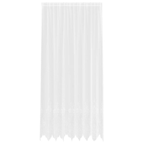 Vidaxl kantgordijn met gordijnen bloemen wit 280 x 200 cm polyester