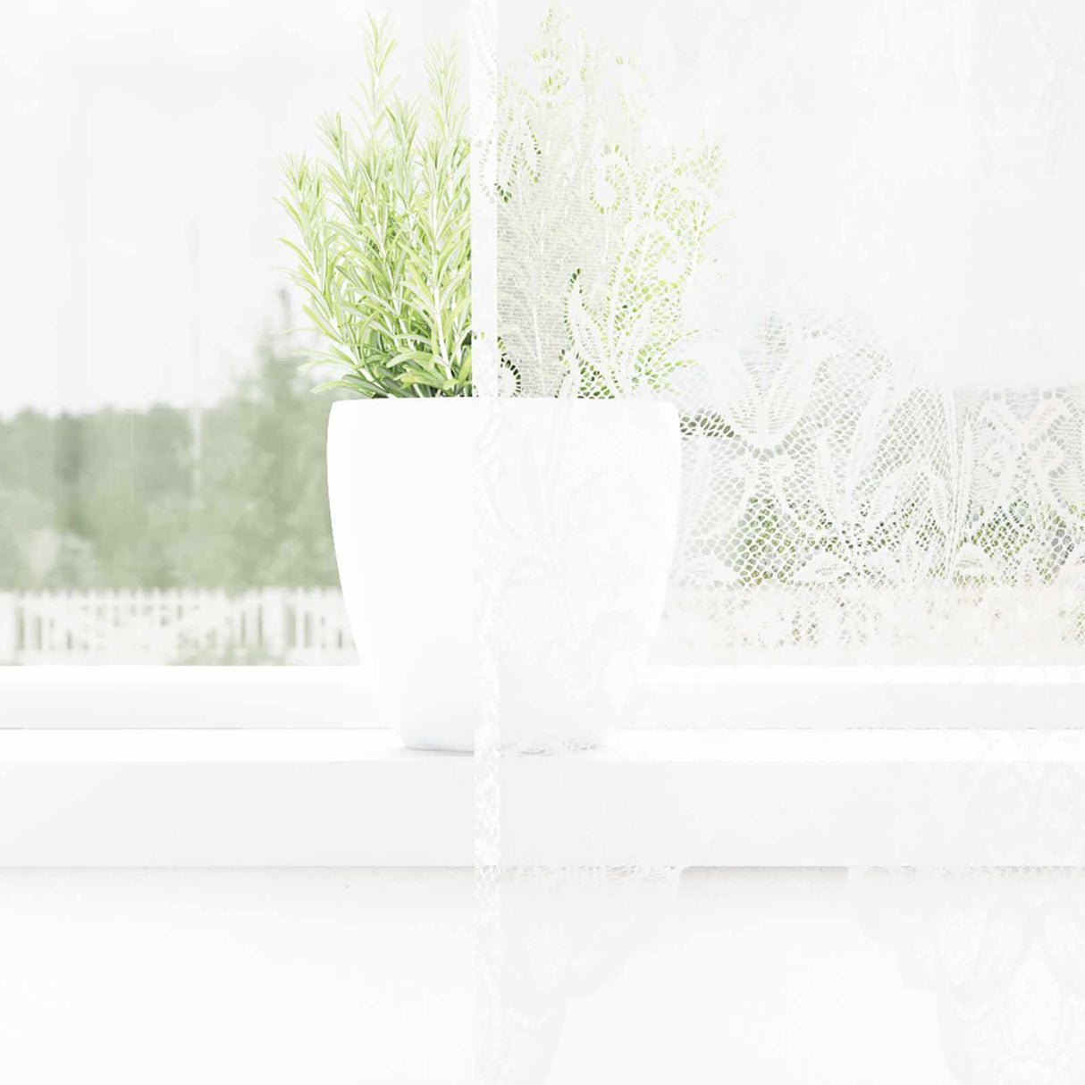Vidaxl kantgordijn met gordijnen bloemen wit 240 x 300 cm polyester