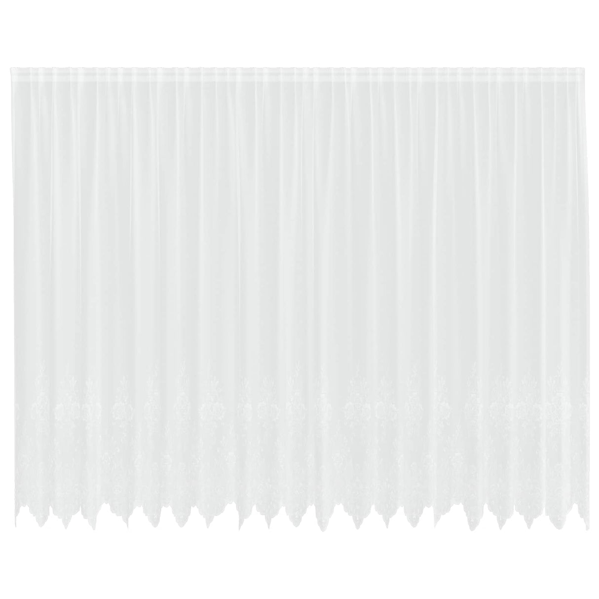 Vidaxl kantgordijn met gordijnen bloemen wit 220 x 500 cm polyester