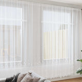 Vidaxl kantgordijn met gordijnen bloemen wit 280 x 750 cm polyester
