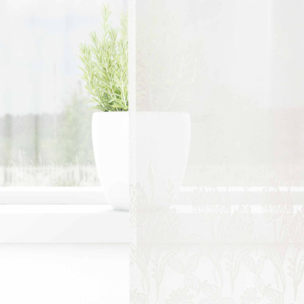 Vidaxl kantgordijn met gordijnen bloemen wit 100 x 200 cm polyester