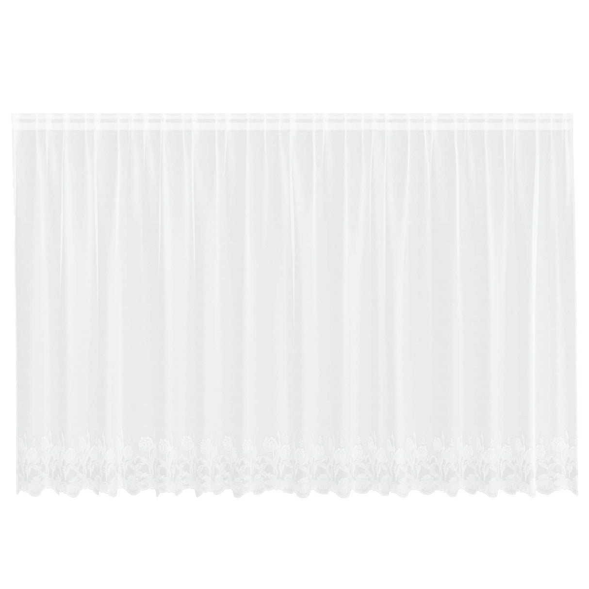 Vidaxl kantgordijn met gordijnen bloemen wit 180 x 400 cm polyester