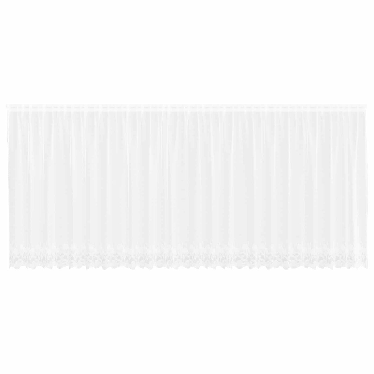 Vidaxl kantgordijn met gordijnen bloemen wit 160 x 600 cm polyester